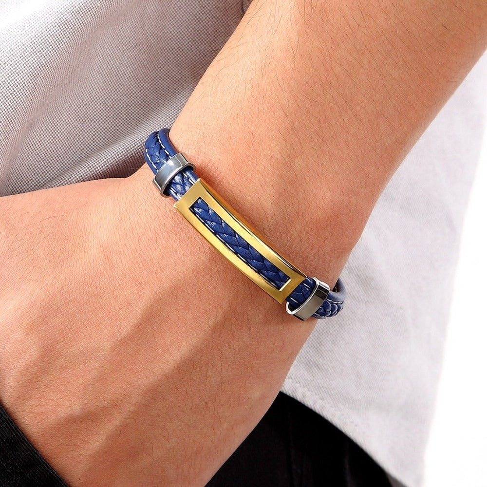 Pulsera de piel azul México