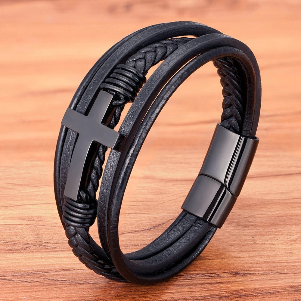 Pulsera Sequel Cross - Piel Natural