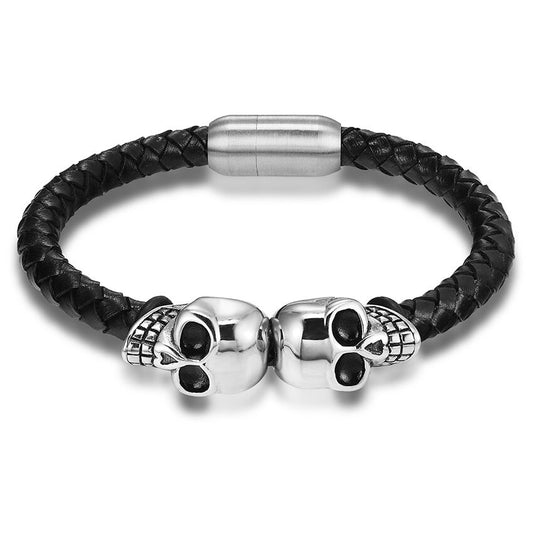 Pulsera Skulls - Piel Natural