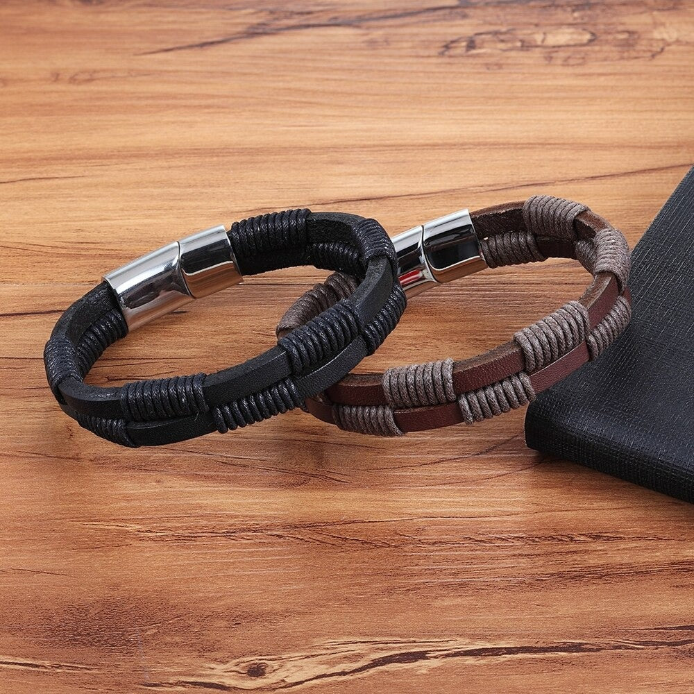 Pulsera Parallel - Piel Natural