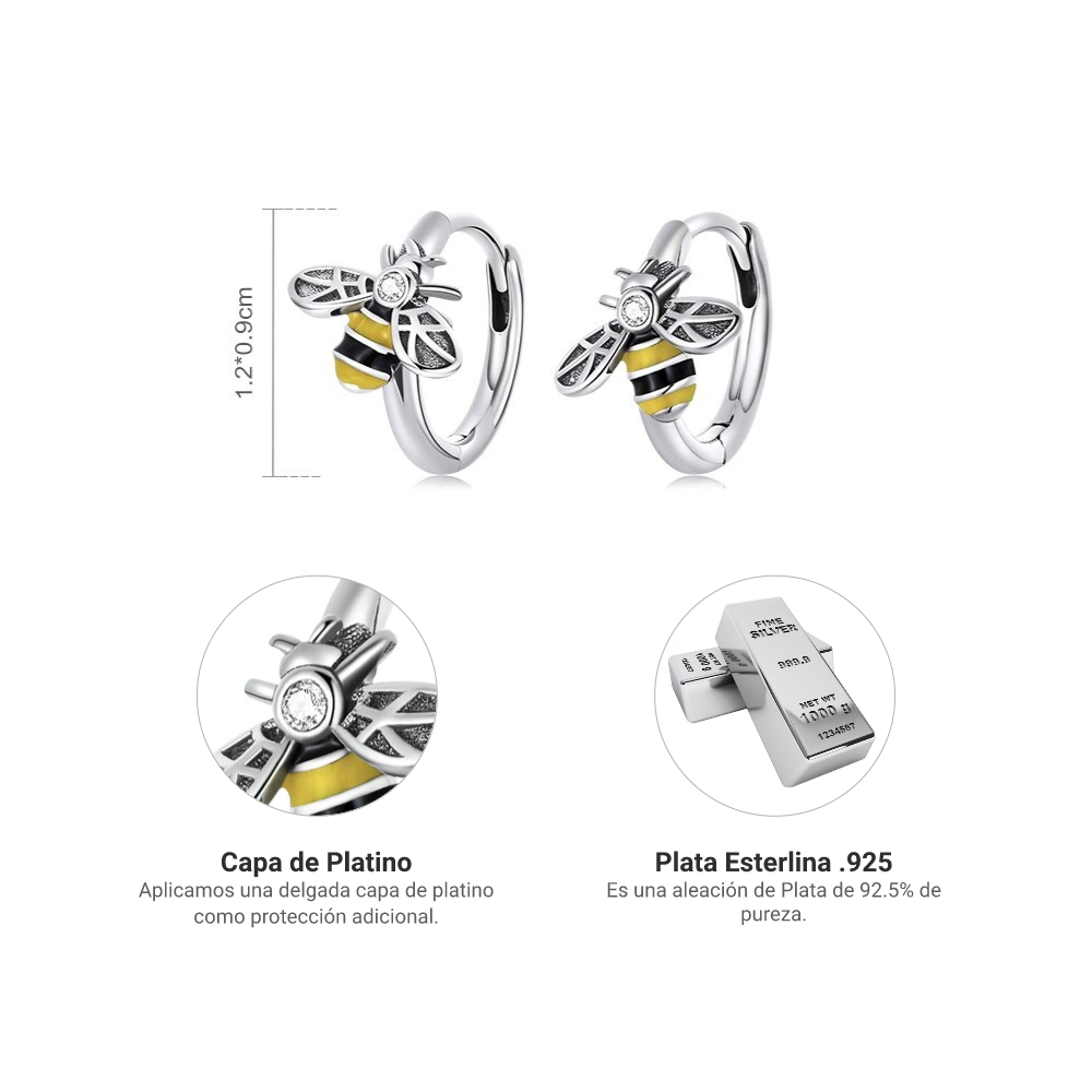 Aretes Abejas - Plata .925