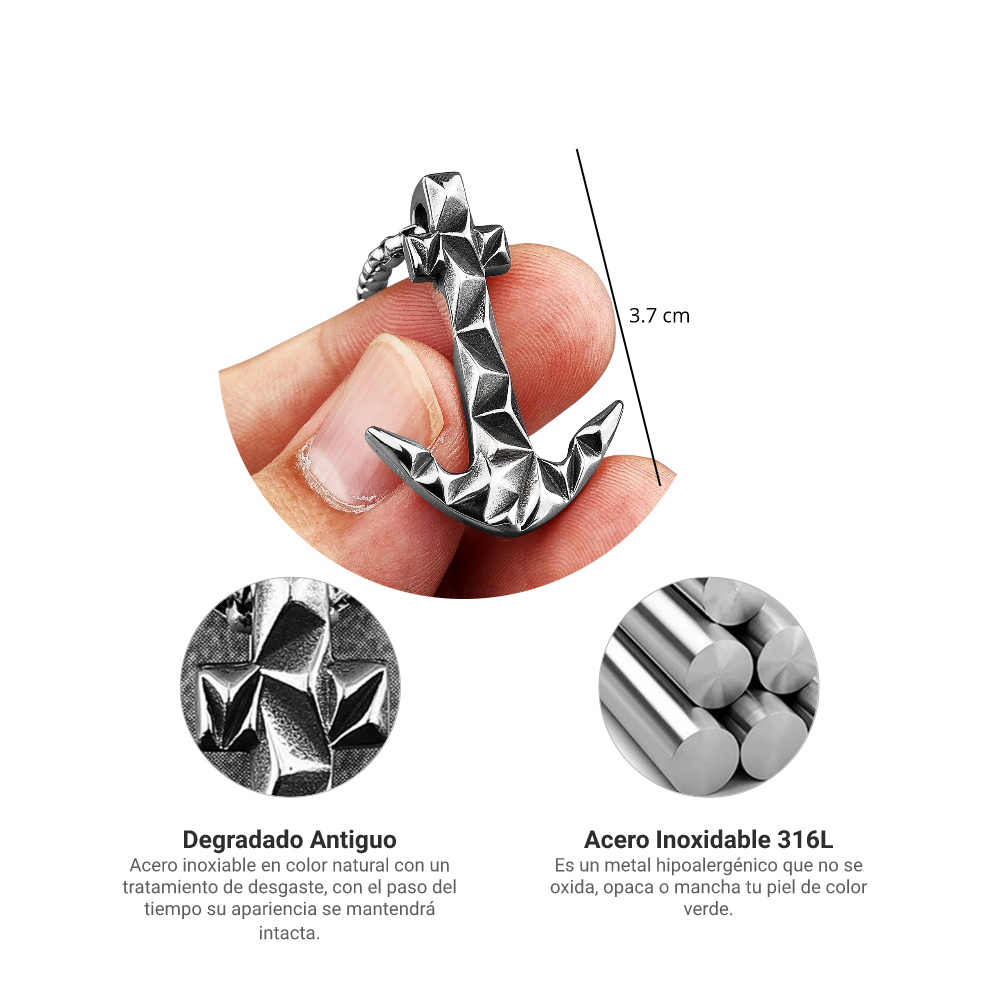 Collar Ancla Prisma - Acero Inox.