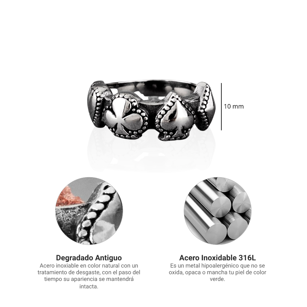 Anillo Póker - Acero Inox.