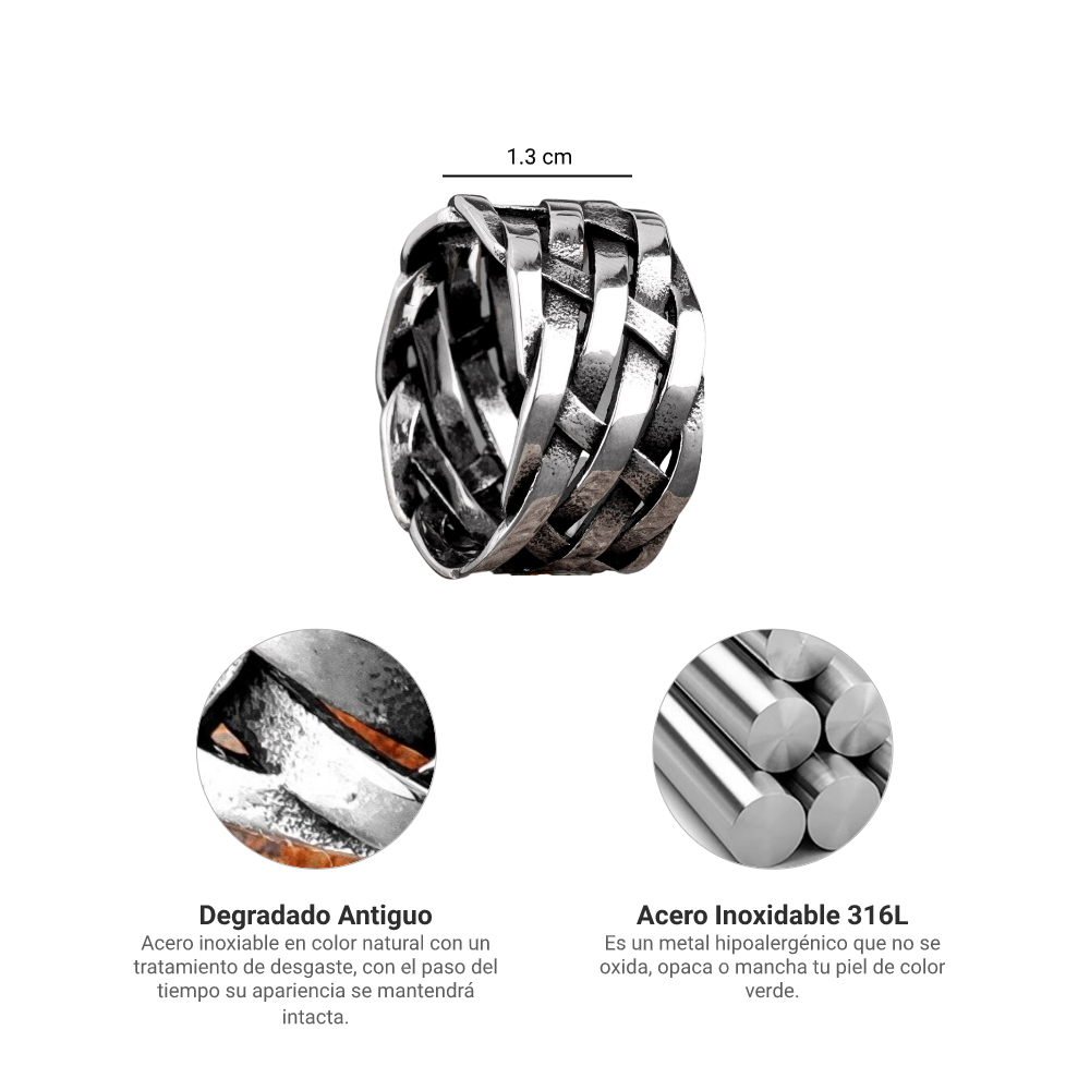 Anillo Inter Wave - Acero Inox.