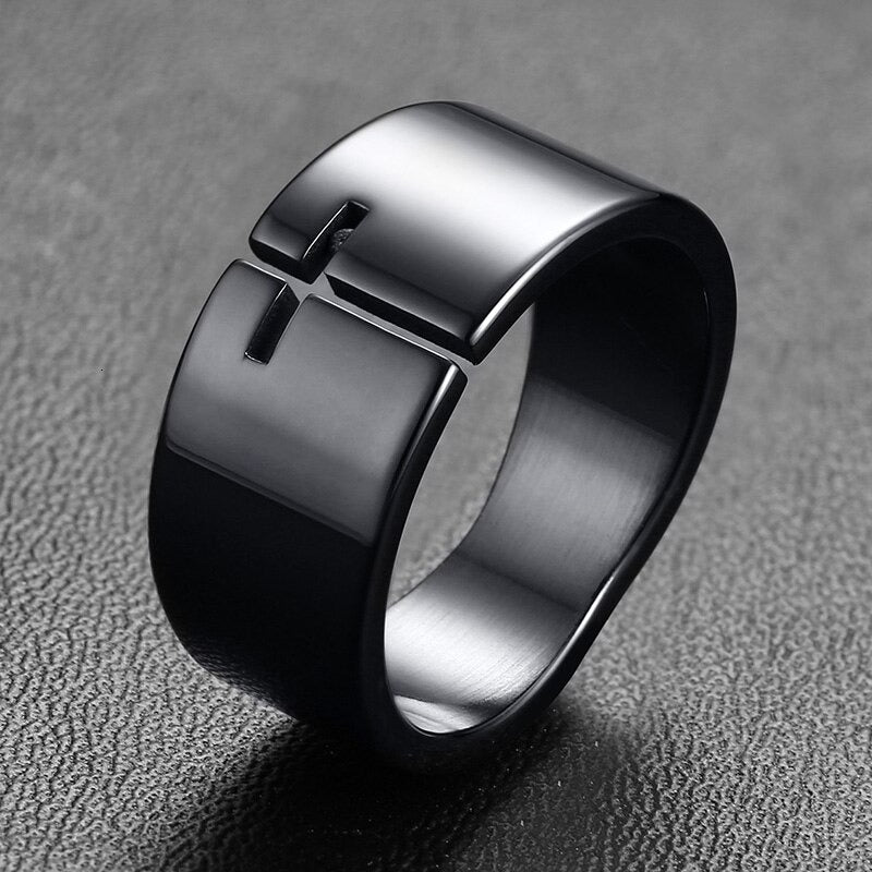 Anillo Cruz Negative - Acero Inox.