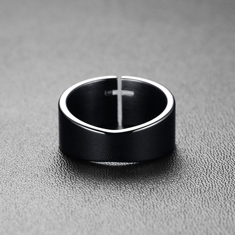 Anillo Cruz Negative - Acero Inox.