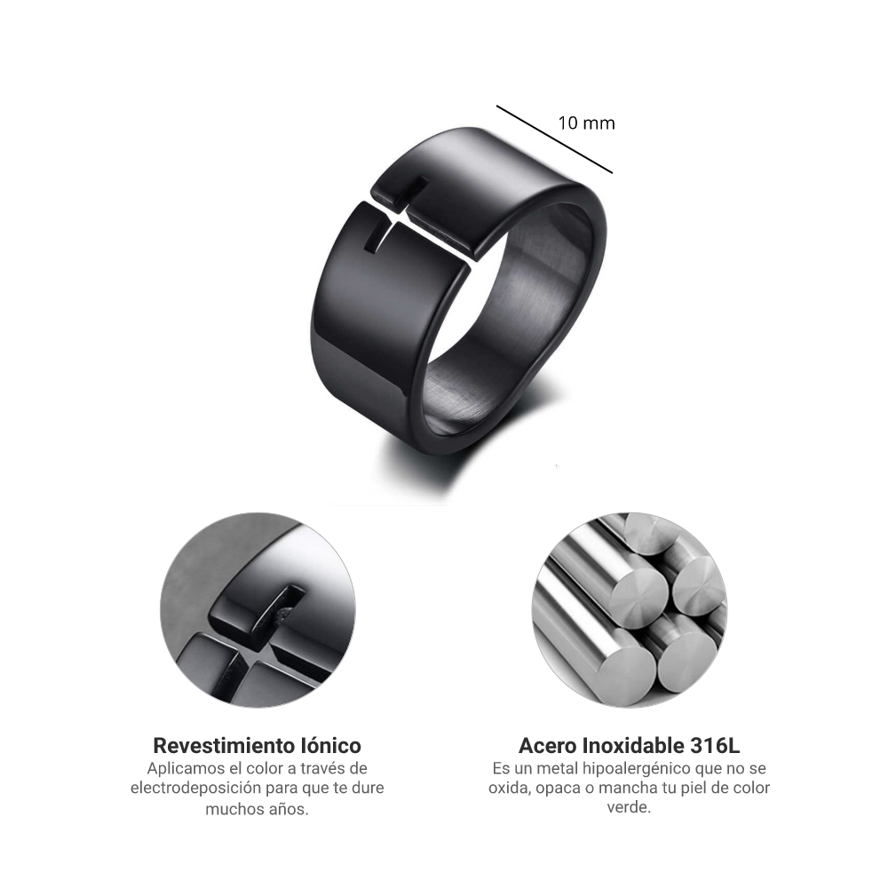 Anillo Cruz Negative - Acero Inox.