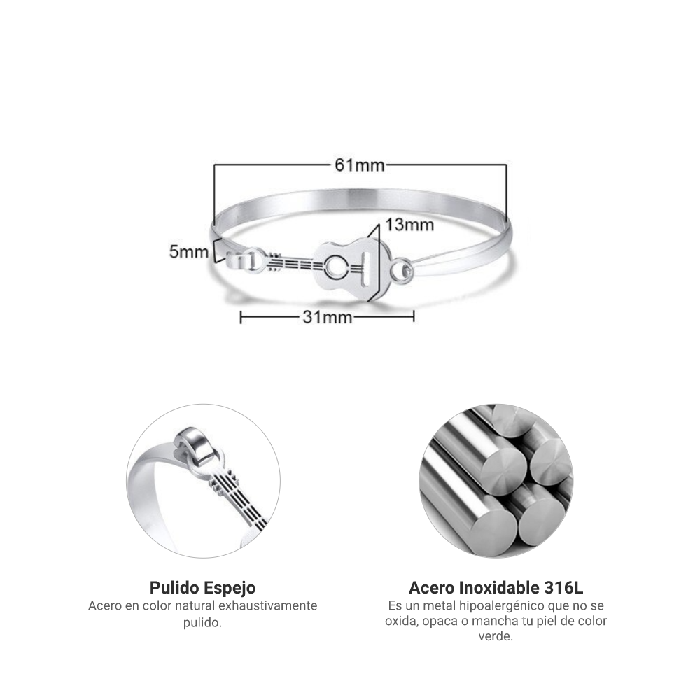 Pulsera Cuerdas - Acero Inox.