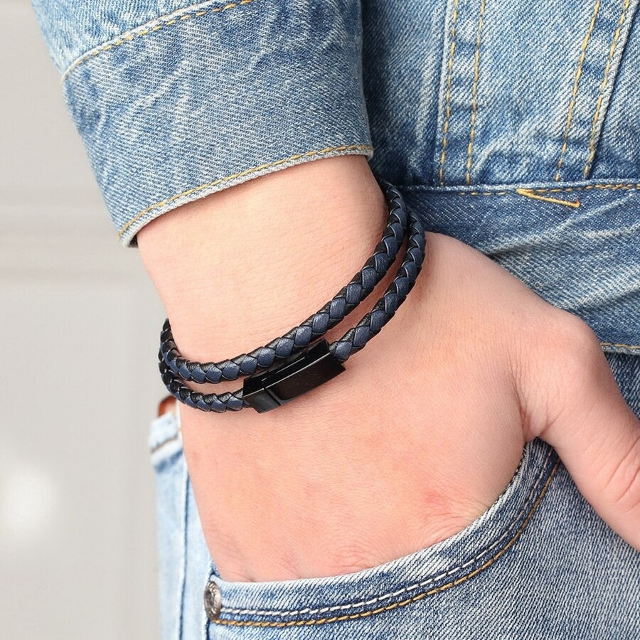 Pulsera Doblete - Piel Natural