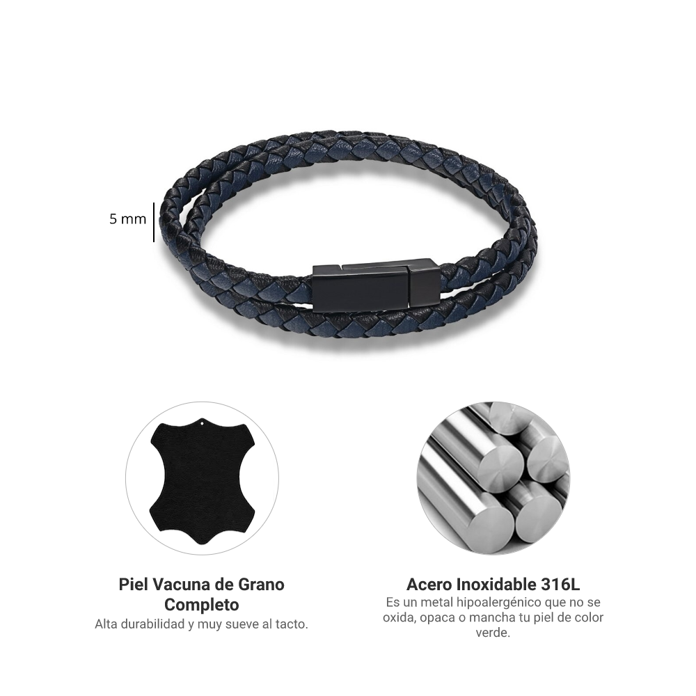Pulsera Doblete - Piel Natural