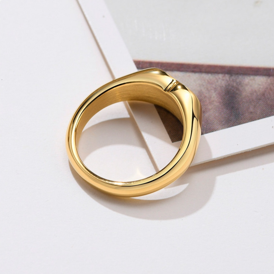 Anillo Corazón Sello - Acero Inox.