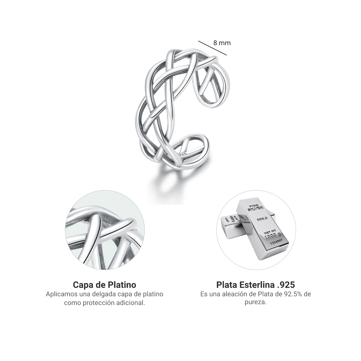 Anillo Trenzado - Plata .925