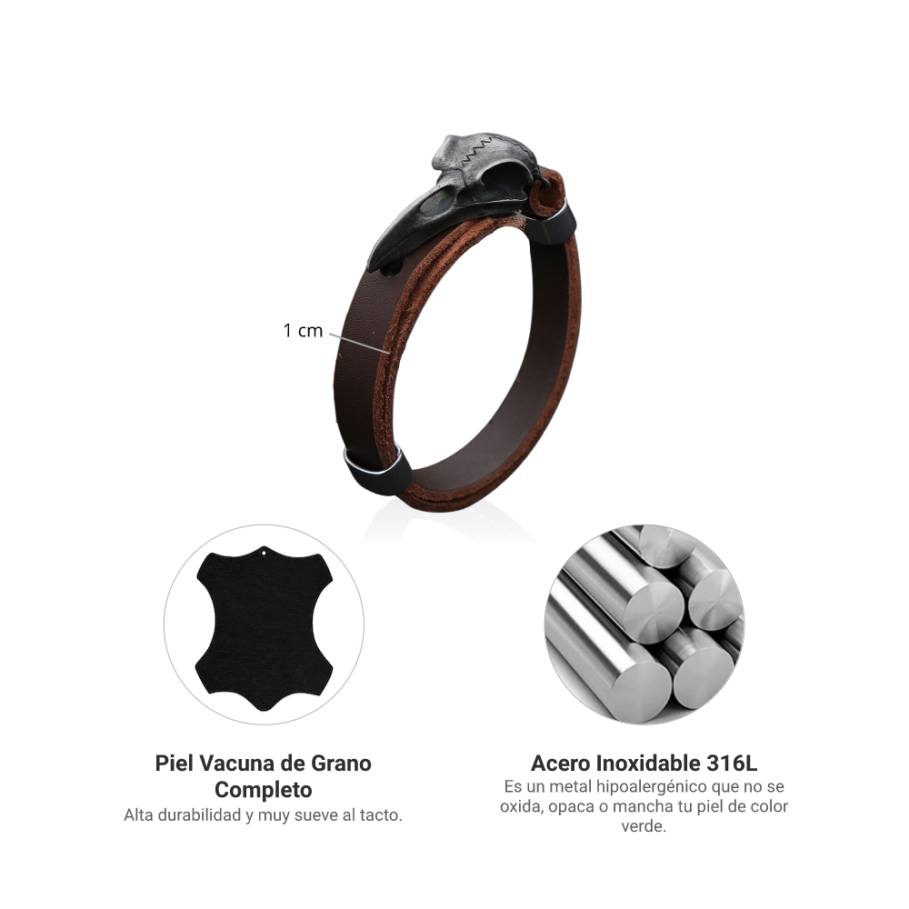 Pulsera Cuervo - Piel Natural