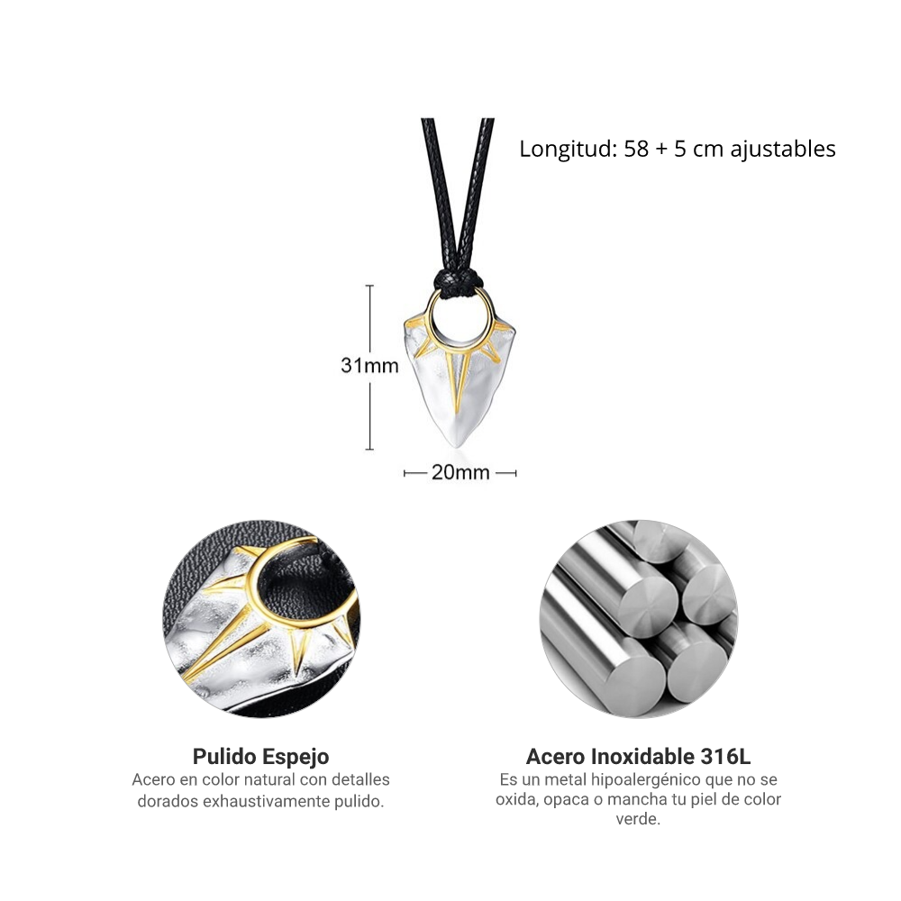 Collar Flecha Solar - Acero Inox.