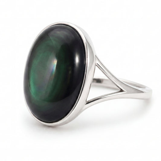 Anillo Sublime - Plata .925 y Obsidiana