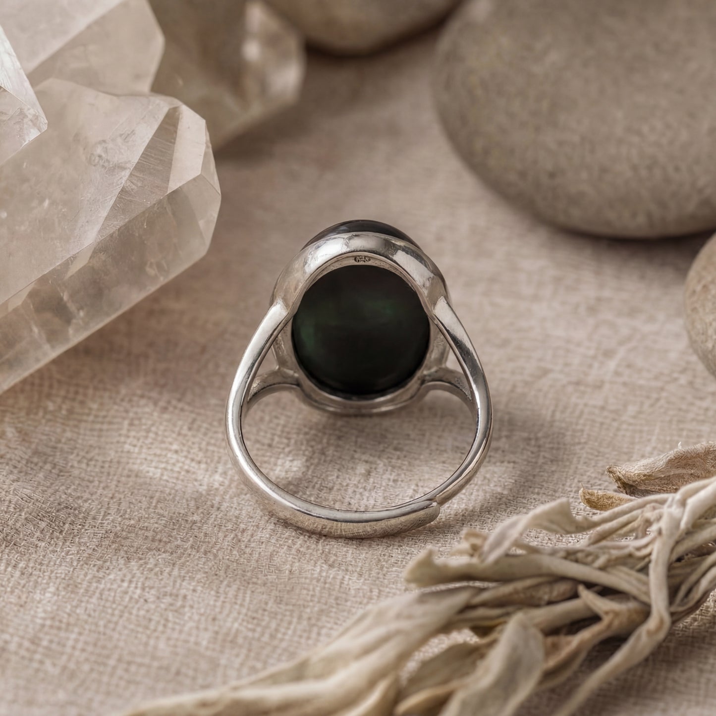 Anillo Sublime - Plata .925 y Obsidiana