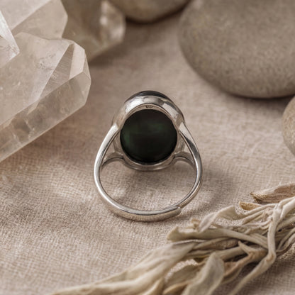 Anillo Sublime - Plata .925 y Obsidiana
