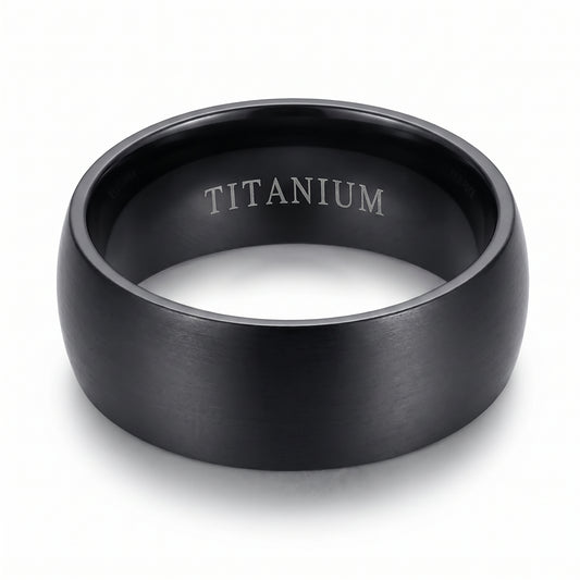 Anillo Negro Puro - Titanio