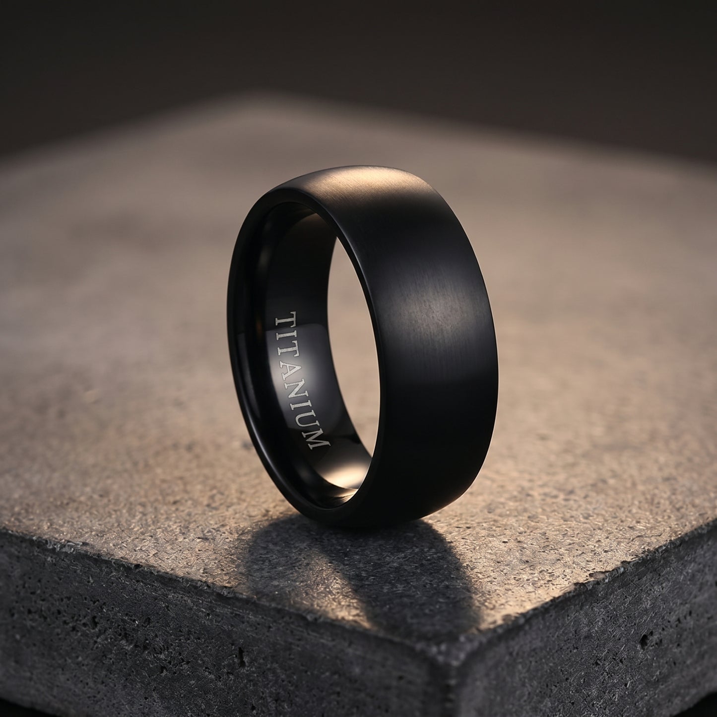 Anillo Negro Puro - Titanio