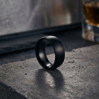 Anillo Negro Puro - Titanio