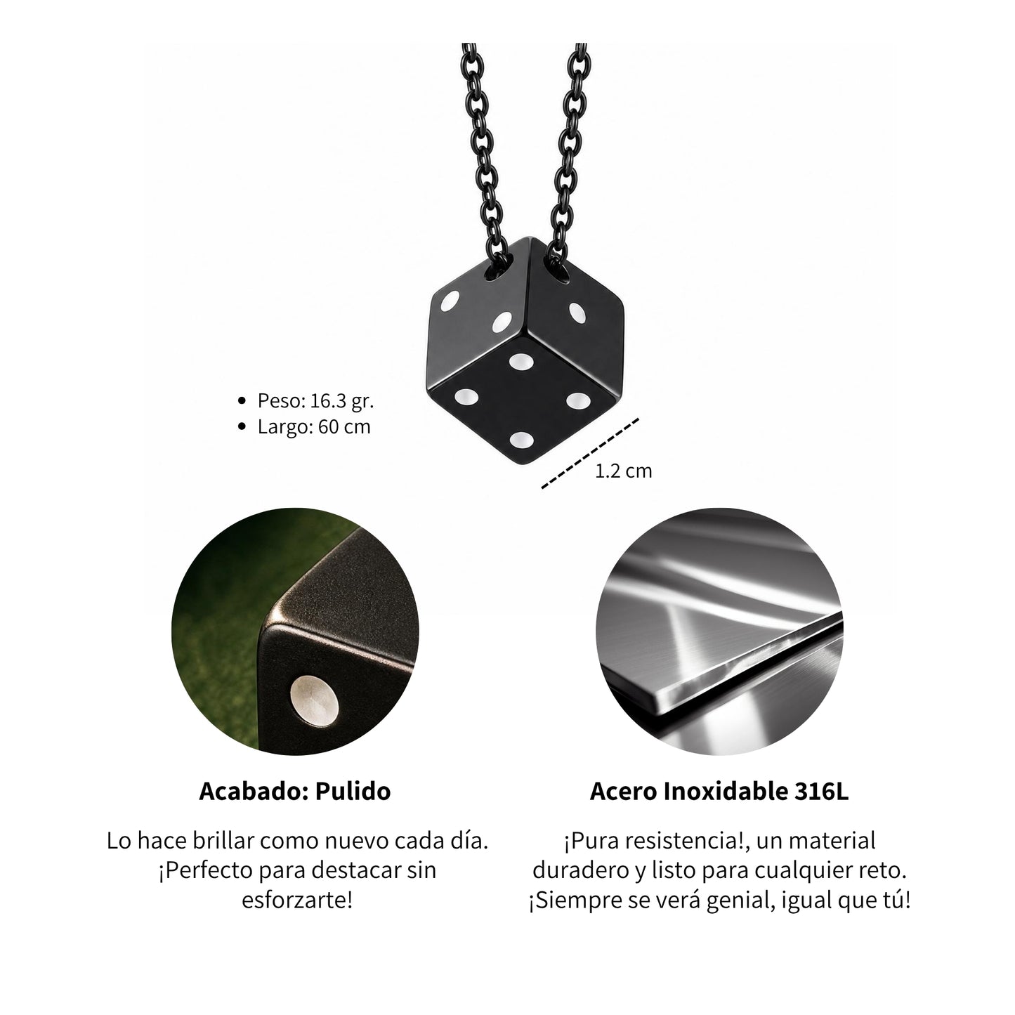 Collar Suerte - Acero Inox.
