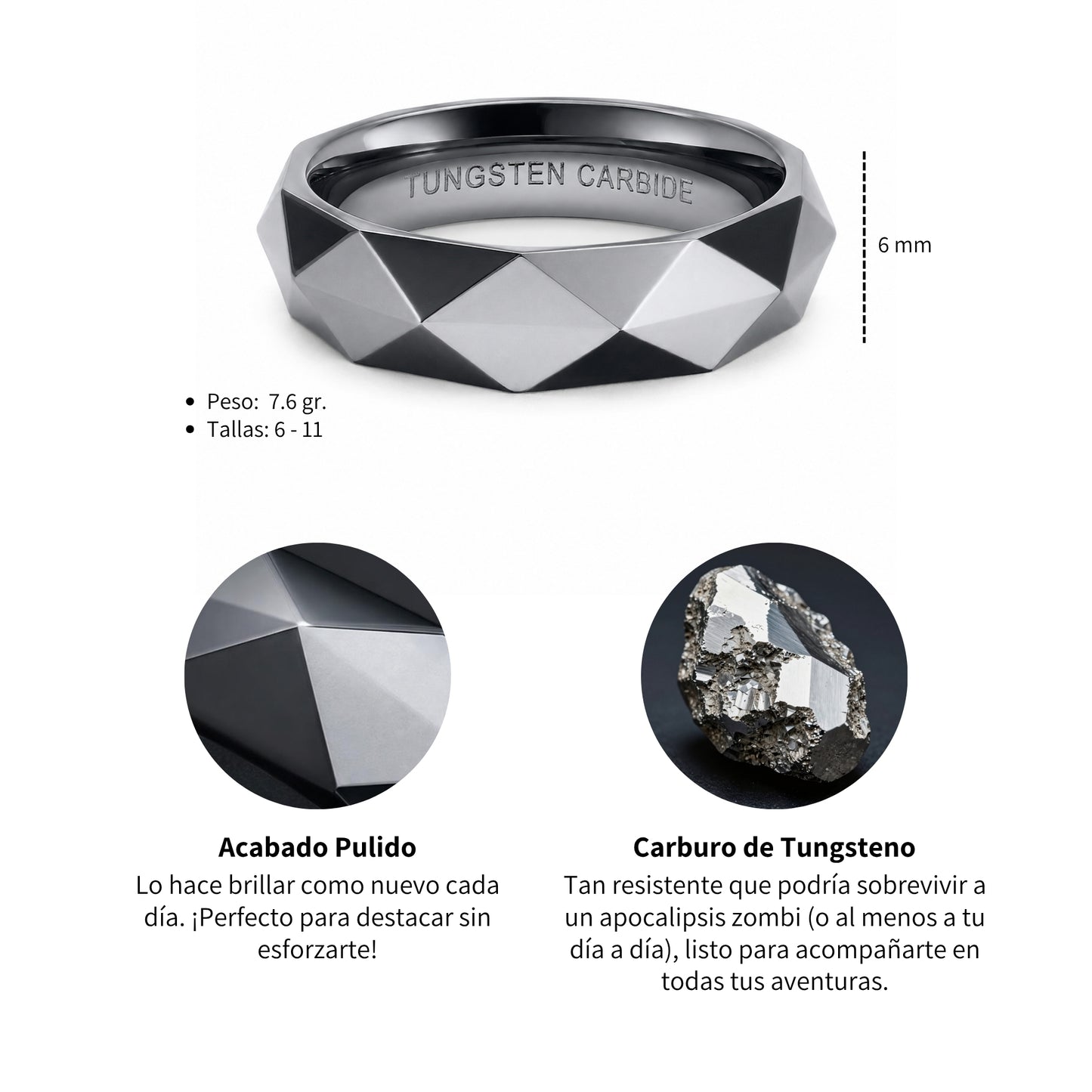 Anillo Cyber - Tungsteno