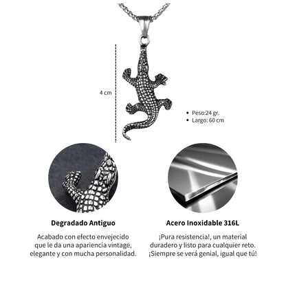 Collar Cocodrilo - Acero Inox.
