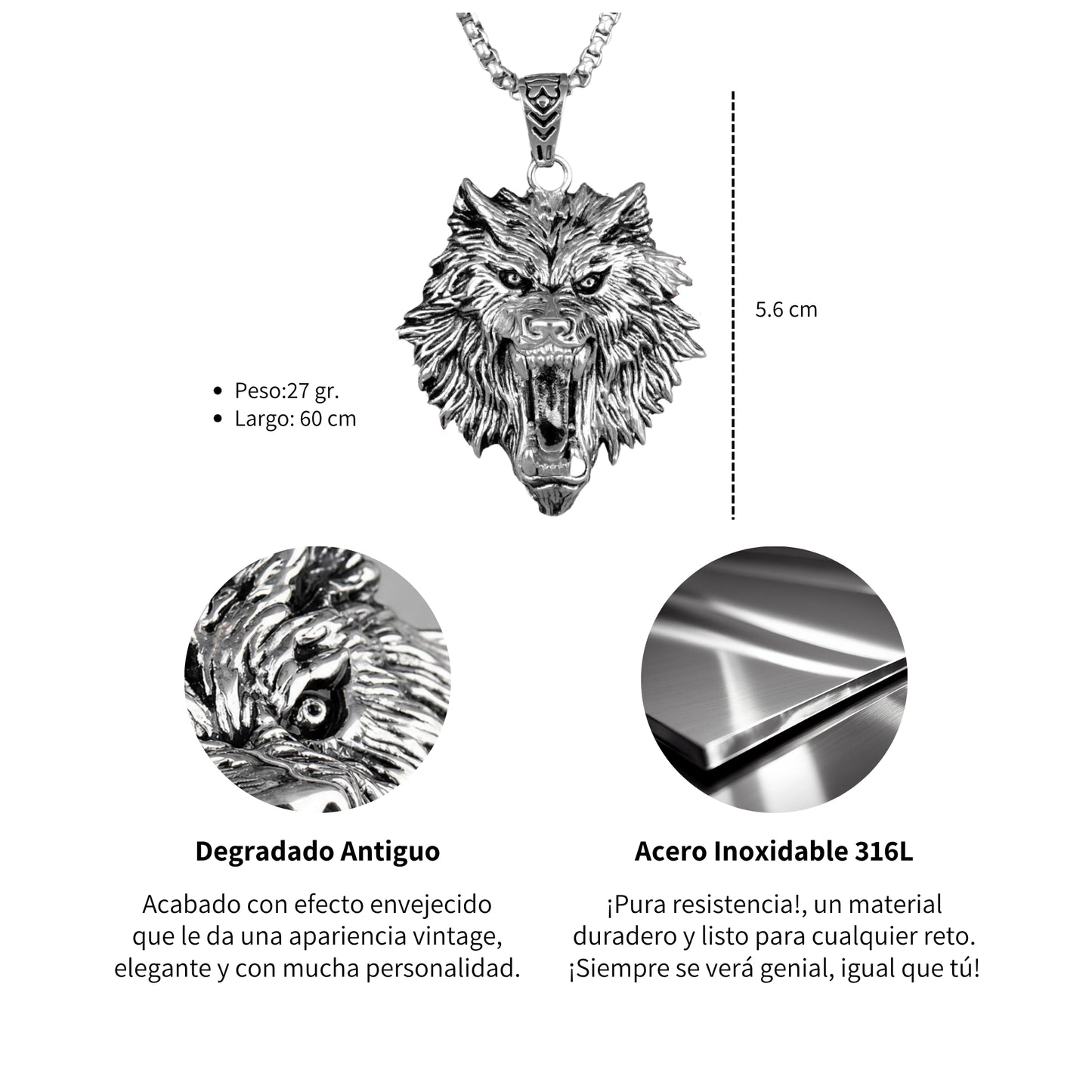 Collar Alfa - Acero Inox.