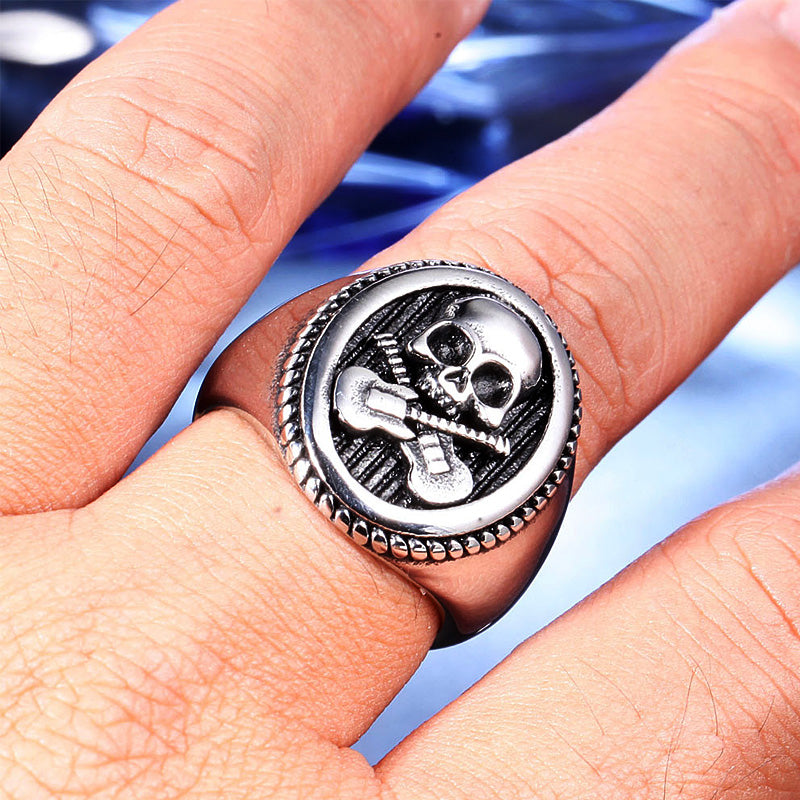 Anillo Rock Skull - Acero Inox