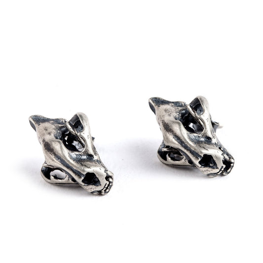 Aretes Cráneo de tigre - Plata .925