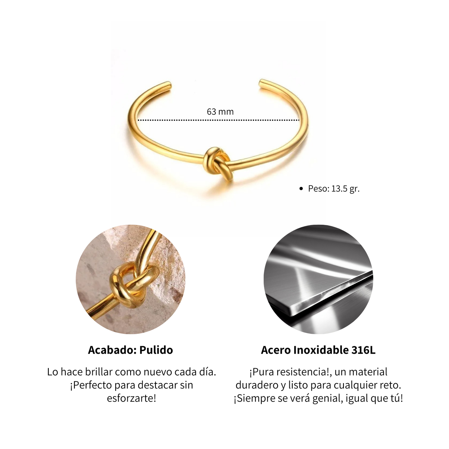 Pulsera Nudo - Acero Inox.