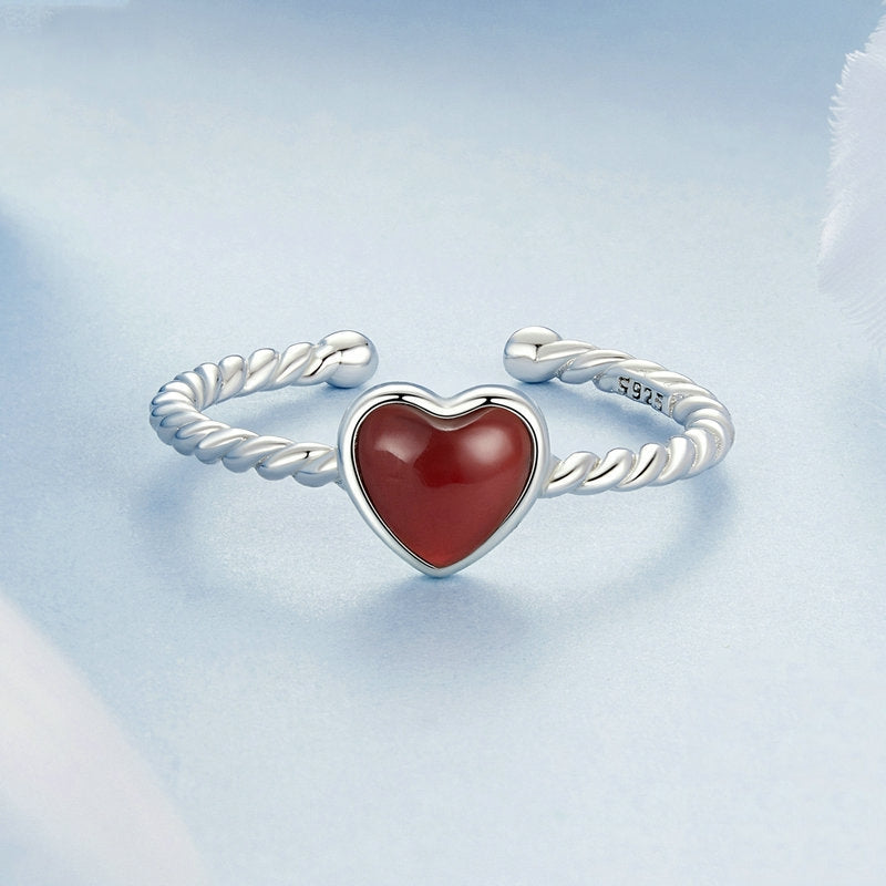 Anillo Corazón Ágata - Plata .925