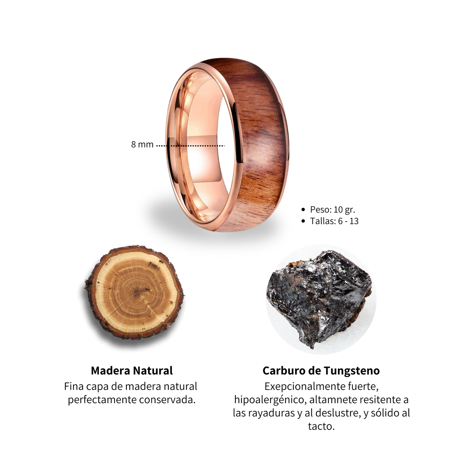 Anillo Madera - Tungsteno