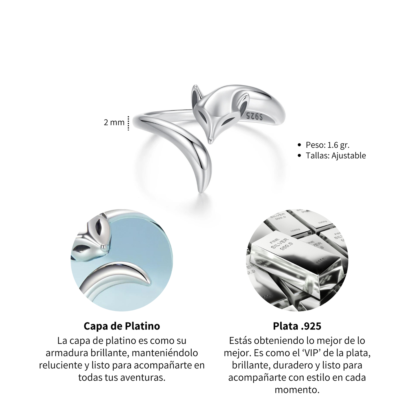 Anillo Zorro - Plata .925