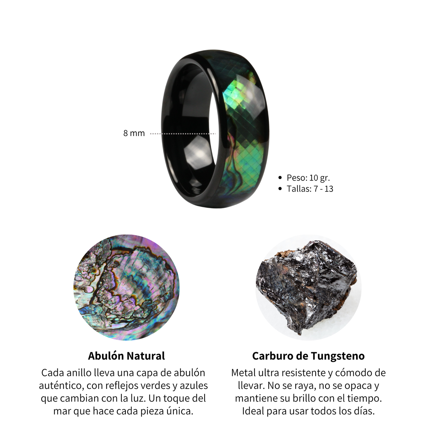 Anillo Abulón - Tungsteno