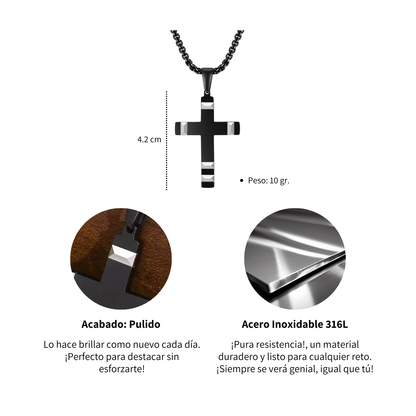 Collar Cruz de la Fortaleza - Acero Inox.