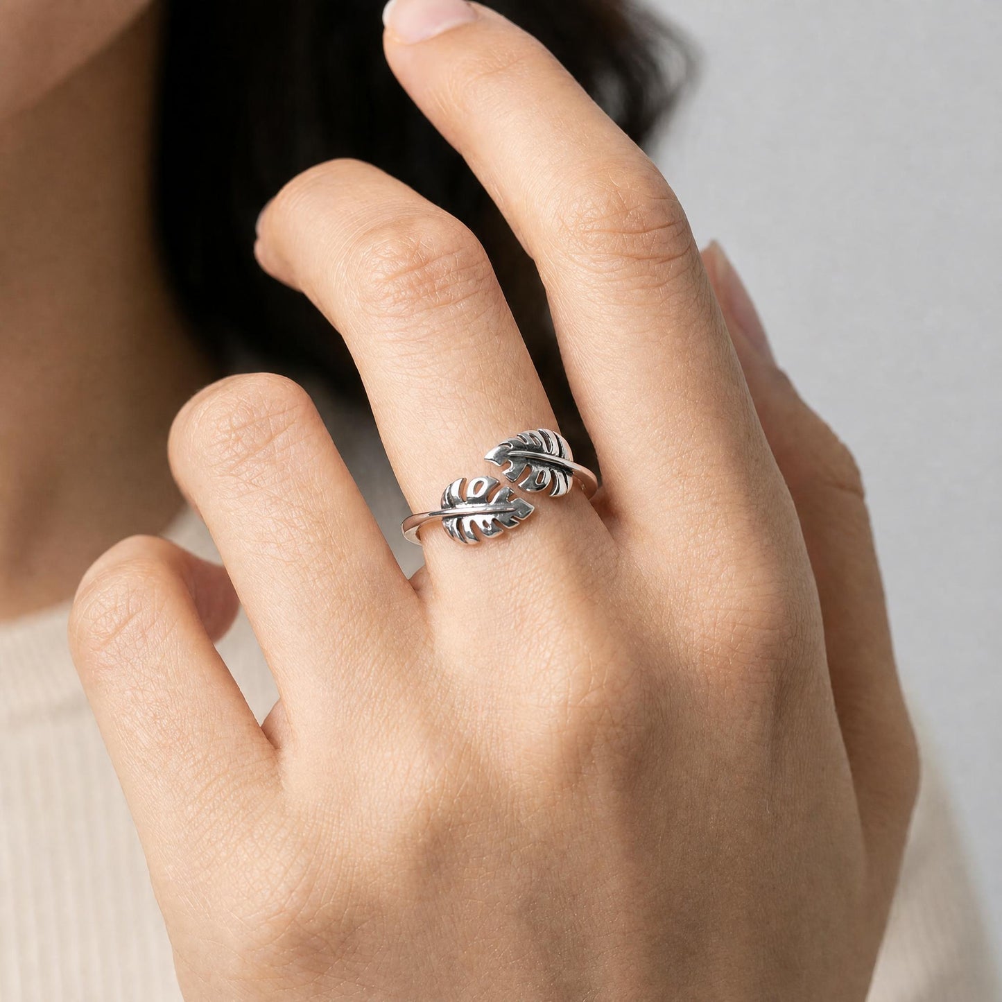 Anillo Monstera - Plata .925