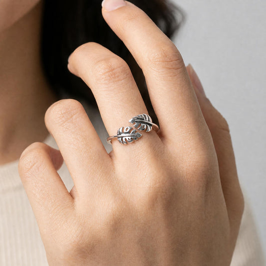 Anillo Monstera - Plata .925