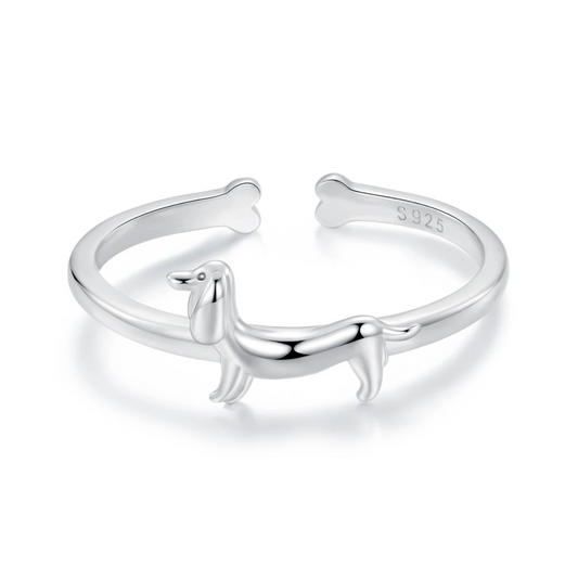 Anillo Perro Salchicha - Plata .925