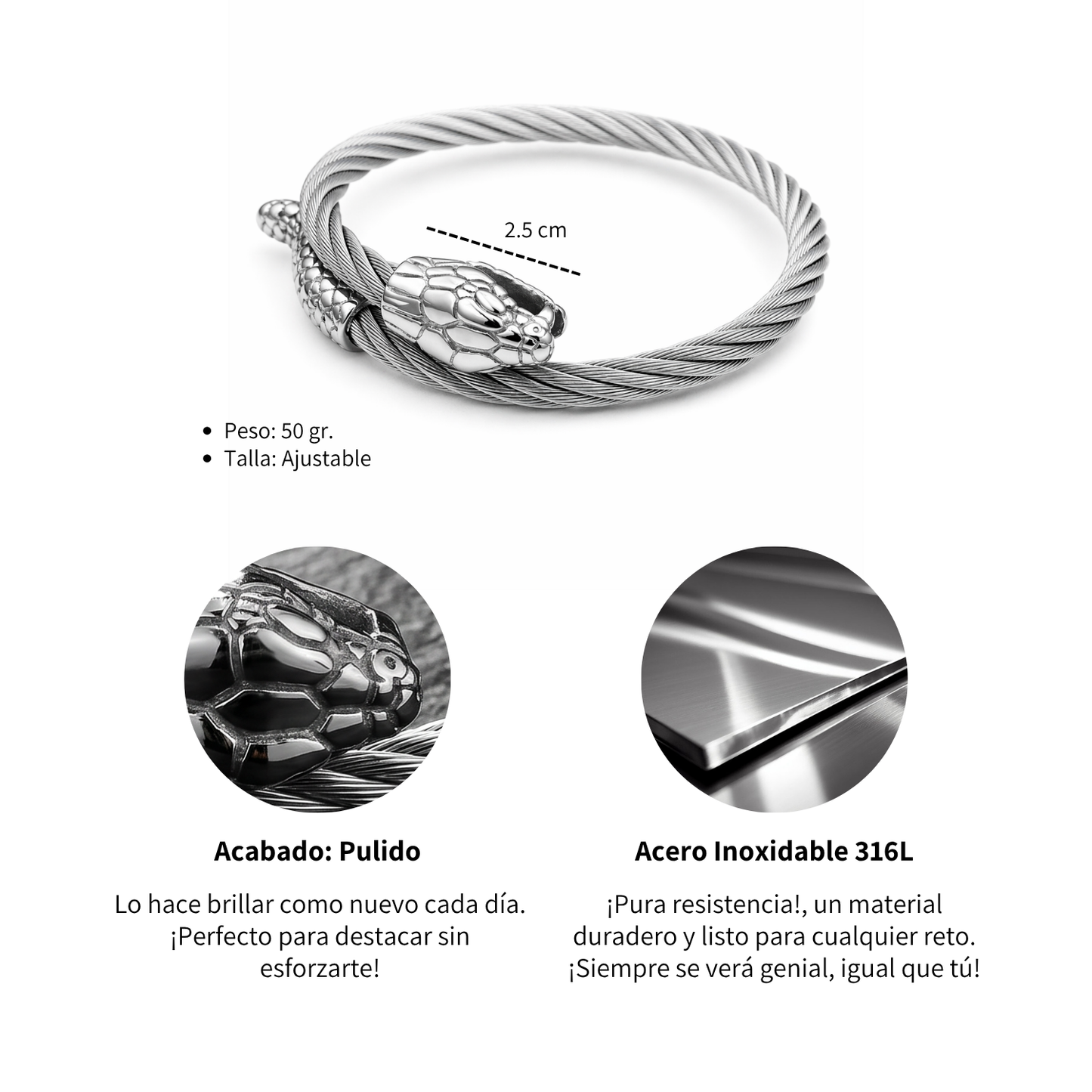 Pulsera Viper - Acero Inox.