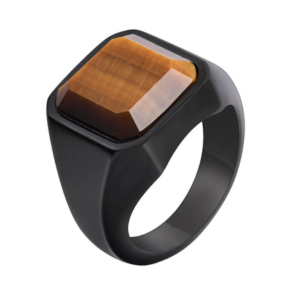 Anillo Ojo de Tigre - Acero Inox.