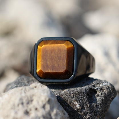 Anillo Ojo de Tigre - Acero Inox.