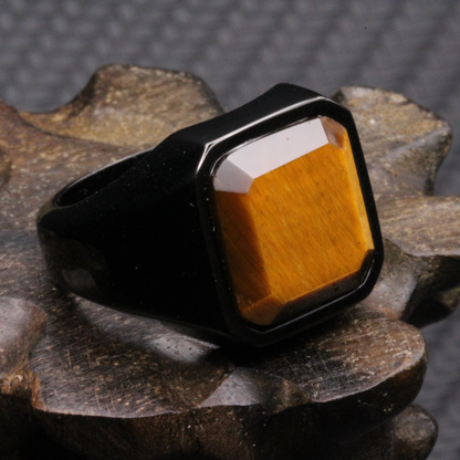 Anillo Ojo de Tigre - Acero Inox.