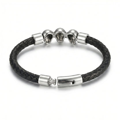Pulsera Triple Calabera - Piel Natural