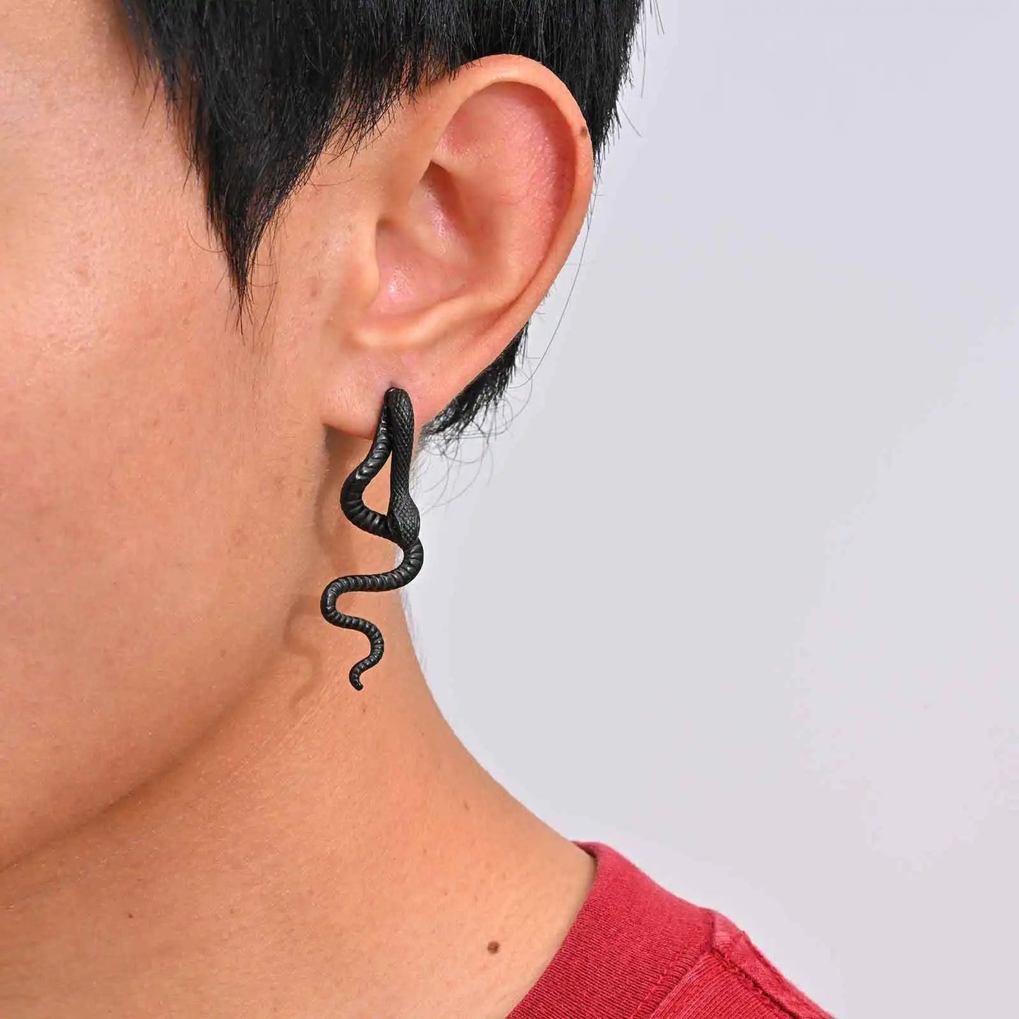 Aretes Black Snake - Acero Inox.