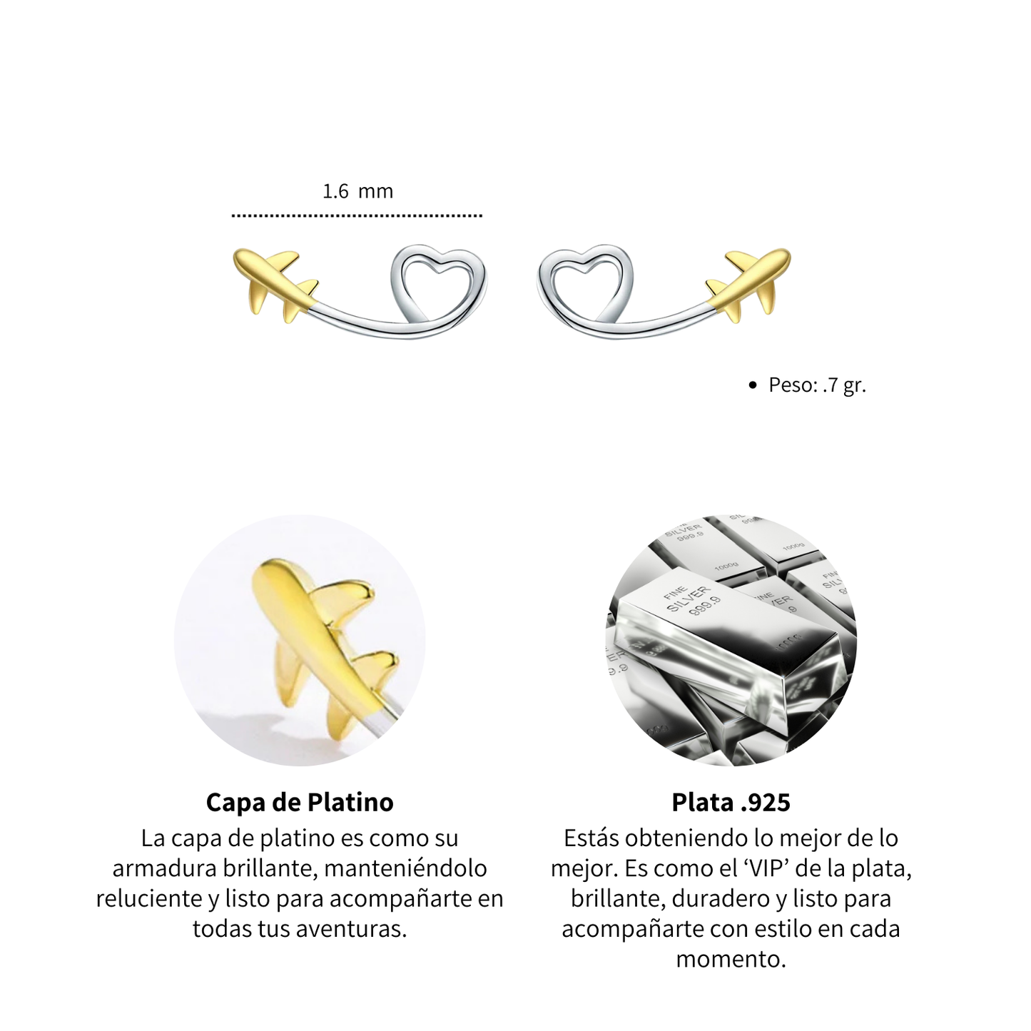 Aretes Latidos al Aire - Plata .925