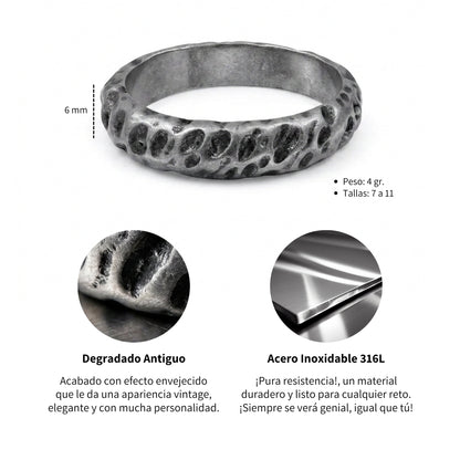 Anillo Crater - Acero Inox.