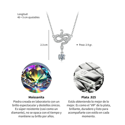 Collar Serpiente Moissanita - Plata .925