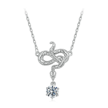 Collar Serpiente Moissanita - Plata .925