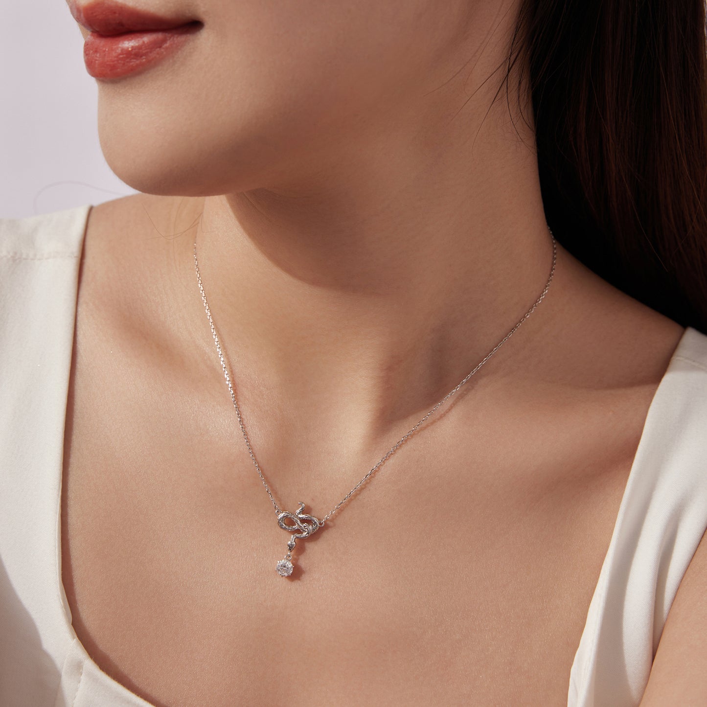 Collar Serpiente Moissanita - Plata .925